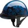 HCI 100 Half Helmet Blue Screaming Skulls -Motorcycle Helmet Store hci 100 108 half helmet blue screaming skulls 19044.1495537127