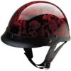 HCI 100 Half Helmet Wine Screaming Skulls -Motorcycle Helmet Store hci 100 109 half helmet wine screaming skulls 69524.1495805909