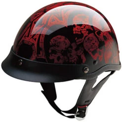 HCI 100 Half Helmet Wine Screaming Skulls