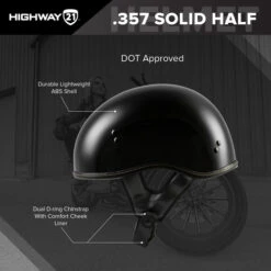 Highway 21 .357 Helmet Solid -Motorcycle Helmet Store highway 21 .357 helmet features 10882.1646731332