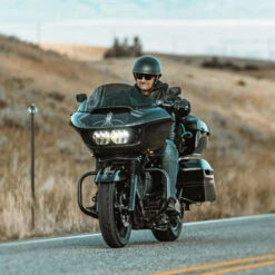 Highway 21 .357 Helmet Solid -Motorcycle Helmet Store highway 21 .357 hemlet on rider 38761.1646731297