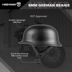 Highway 21 9MM German Helmet Solid -Motorcycle Helmet Store highway 21 9mm helmet features 00072.1646727851