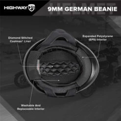 Highway 21 9MM German Helmet Solid -Motorcycle Helmet Store highway 21 9mm helmet interior features 06059.1646727859