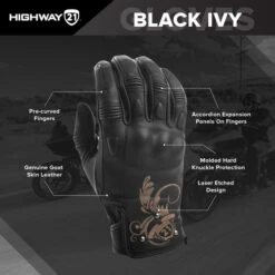 Highway 21 Black Ivy Gloves -Motorcycle Helmet Store highway 21 black ivy womens gloves features 60191.1646231298