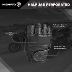 Highway 21 Half Jab Perforated Gloves -Motorcycle Helmet Store highway 21 half jab perforated gloves features 21228.1646183213