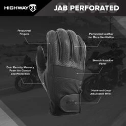 Highway 21 Jab Full Perforated Gloves -Motorcycle Helmet Store highway 21 jab full perforated gloves features 45498.1646179033