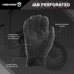Highway 21 Jab Full Perforated Gloves -Motorcycle Helmet Store highway 21 jab full perforated gloves palm features 63536.1646179026