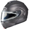 HJC C91 Snow Helmet Solids - Electric Shield -Motorcycle Helmet Store hjc c91 snow helmet electric shield solid semi flat titanium 36623.1666490874