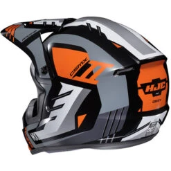 HJC CS-MX II Phyton Helmet -Motorcycle Helmet Store hjc cs mx2 phyton helmet mc7 grey orange white back left 09677.1635062594