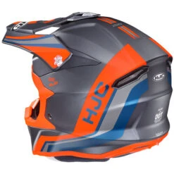 HJC I50 Flux Helmet -Motorcycle Helmet Store hjc i50 flux helmet mc 6sf grey orange back left 02530.1635058181