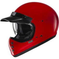 HJC V60 Helmet Solid -Motorcycle Helmet Store hjc v60 helmet solid red with peak visor 27660.1665664794