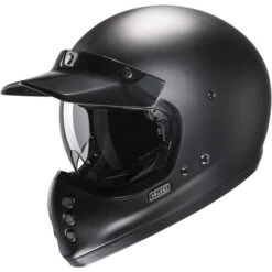HJC V60 Helmet Solid -Motorcycle Helmet Store hjc v60 helmet solid semi flat black with peak visor 52371.1665664784