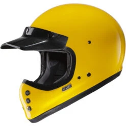 HJC V60 Helmet Solid -Motorcycle Helmet Store hjc v60 helmet solid yellow with peak visor 01665.1665664810