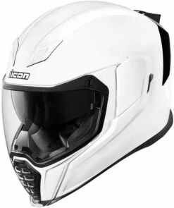 ICON Airflite Helmet Solid -Motorcycle Helmet Store icon airflite helmet solid gloss white front 57233.1521597582