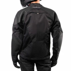 ICON Mesh AF Leather Jacket -Motorcycle Helmet Store icon mesh af leather jacket black worn back 01099.1689750278