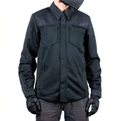 ICON Upstate Mesh CE Jacket -Motorcycle Helmet Store icon upstate mesh jacket black worn front 46542.1689755192