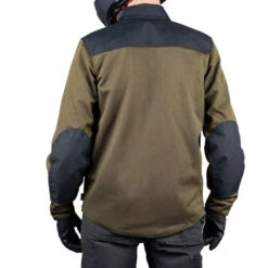 ICON Upstate Mesh CE Jacket -Motorcycle Helmet Store icon upstate mesh jacket olive worn back 31402.1689755148
