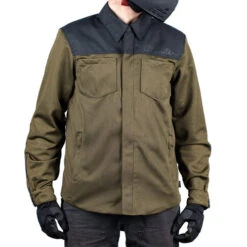 ICON Upstate Mesh CE Jacket -Motorcycle Helmet Store icon upstate mesh jacket olive worn front 09420.1689755144