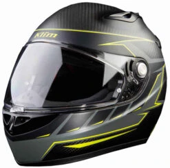 KLIM K1R Karbon Helmet -Motorcycle Helmet Store klim k1r karbon helmet ece discern hi vis front left 75849.1702685485