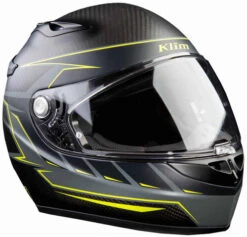 KLIM K1R Karbon Helmet -Motorcycle Helmet Store klim k1r karbon helmet ece discern hi vis front right 43104.1702685489