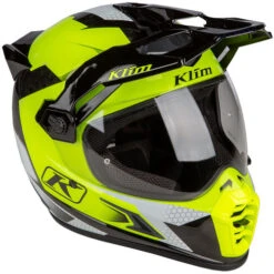 KLIM Krios Pro Charger Helmet -Motorcycle Helmet Store klim krios pro charger helmet hi vis front right 38426.1689288739