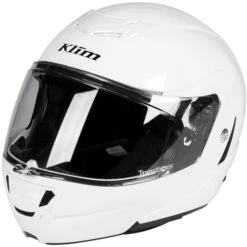 KLIM TK1200 Karbon Helmet Solids -Motorcycle Helmet Store klim tk1200 helmet solid gloss white front left 33313.1582688029