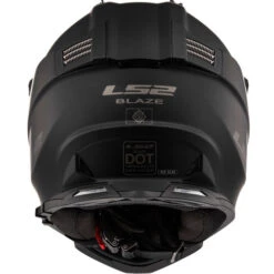 LS2 Blaze Helmet Solid -Motorcycle Helmet Store ls2 blaze helmet solid matte black back 22720.1633131233