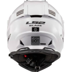 LS2 Blaze Helmet Solid -Motorcycle Helmet Store ls2 blaze helmet solid white back 87882.1633131233