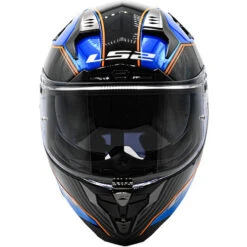 LS2 Challenger GT Boss Helmet -Motorcycle Helmet Store ls2 challenger gt boss helmet gloss blue krome front 05824.1617074461