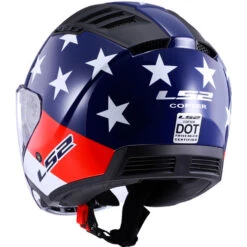 LS2 Copter American Helmet -Motorcycle Helmet Store ls2 copter american helmet red white blue back left 87681.1617197145