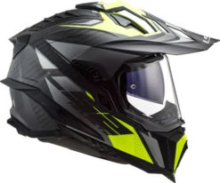 LS2 Explorer Carbon Focus Helmet -Motorcycle Helmet Store ls2 explorer carbon focus helmet titanium hi vis yellow right 45637.1633132397