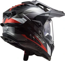 LS2 Explorer Carbon Frontier Helmet -Motorcycle Helmet Store ls2 explorer carbon frontier helmet titanium red back right 90653.1617240099