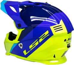 LS2 Gate Launch Helmet -Motorcycle Helmet Store ls2 gate launch helmet blue hi viz back left 23527.1633131063