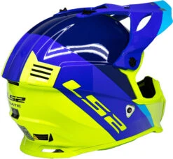 LS2 Gate Launch Helmet -Motorcycle Helmet Store ls2 gate launch helmet blue hi viz back right 18398.1633131063