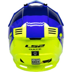 LS2 Gate Launch Helmet -Motorcycle Helmet Store ls2 gate launch helmet blue hi viz back 64400.1633131063