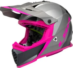LS2 Gate Launch Helmet -Motorcycle Helmet Store ls2 gate launch helmet silver gray pink front left 40603.1633131063