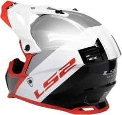 LS2 Gate Launch Helmet -Motorcycle Helmet Store ls2 gate launch helmet white red black back left 36503.1633131063