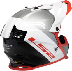 LS2 Gate Launch Youth Helmet -Motorcycle Helmet Store ls2 gate launch helmet white red black back right 94753.1633131895
