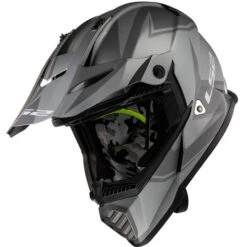 LS2 Gate TwoFace Youth Helmet -Motorcycle Helmet Store ls2 gate two face helmet gray black front tilt 88047.1633131823