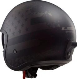 LS2 Spitfire Black Flag Helmet -Motorcycle Helmet Store ls2 spitfire black flag helmet matte black back left 79341.1617198370
