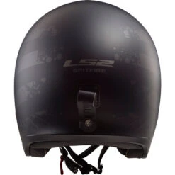 LS2 Spitfire Black Flag Helmet -Motorcycle Helmet Store ls2 spitfire black flag helmet matte black back 11861.1617198376