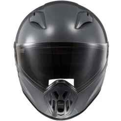LS2 Street Fighter Helmet Solid -Motorcycle Helmet Store ls2 street fighter helmet solid battleship gray front 35890.1617070310