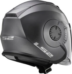 LS2 Verso Helmet Solid -Motorcycle Helmet Store ls2 verso helmet solid matte titanium back 57382.1617196544