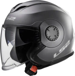 LS2 Verso Helmet Solid -Motorcycle Helmet Store ls2 verso helmet solid matte titanium left 51278.1617196541