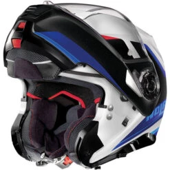 Nolan N100-5 Hilltop Helmet -Motorcycle Helmet Store nolan 100 5 hilltop helmet blue white red front open 44066.1683788467