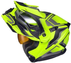 Scorpion EXO-AT950 Ellwood Helmet - Electric Shield -Motorcycle Helmet Store scorpion exo at950 ellwood snow helmet electric hi viz chin bar up 47946.1639534169