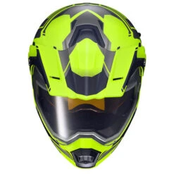 Scorpion EXO-AT950 Ellwood Helmet - Dual Shield -Motorcycle Helmet Store scorpion exo at950 ellwood snow helmet hi viz front top 66324.1698283751