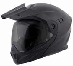 Scorpion EXO-AT950 Solid Helmet -Motorcycle Helmet Store scorpion exo at950 helmet matte black front left peak 90730.1518667163