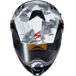 Scorpion EXO-AT950 Outrigger Helmet - Electric Shield -Motorcycle Helmet Store scorpion exo at950 outrigger helmet white grey top 33909.1573438878