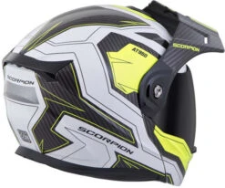 Scorpion EXO-AT950 Tucson Helmet Sand XS -Motorcycle Helmet Store scorpion exo at950 tucson helmet white neon back 24279.1571279785